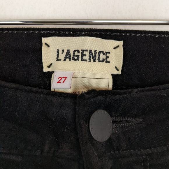 L'AGENCE Margot Velvet High-Rise Tuxedo Stripe Skinny Jeans Size 27 - Picture 7 of 9